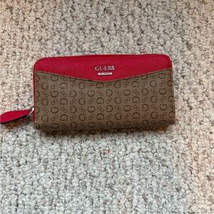 Guess Red and Brown Wallet